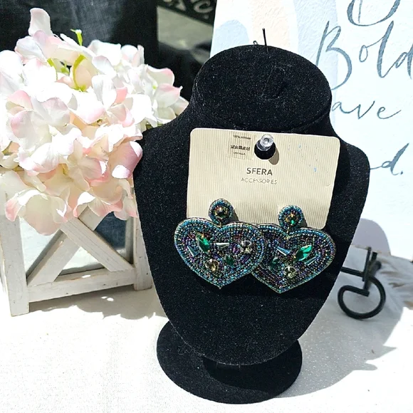 Earrings Bohemian Beaded Heart Earrings Elegant Wear Business Casual Resort Wear - Picture 2 of 9